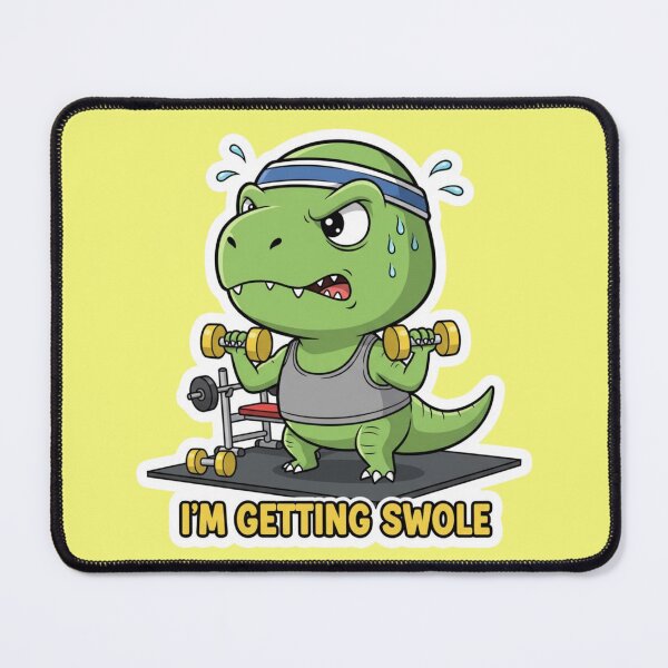 Item preview, Funny Dinosaur T Rex Getting Swole Fitness Gym Motivation Workout Pun designed and sold by bvdesignart.