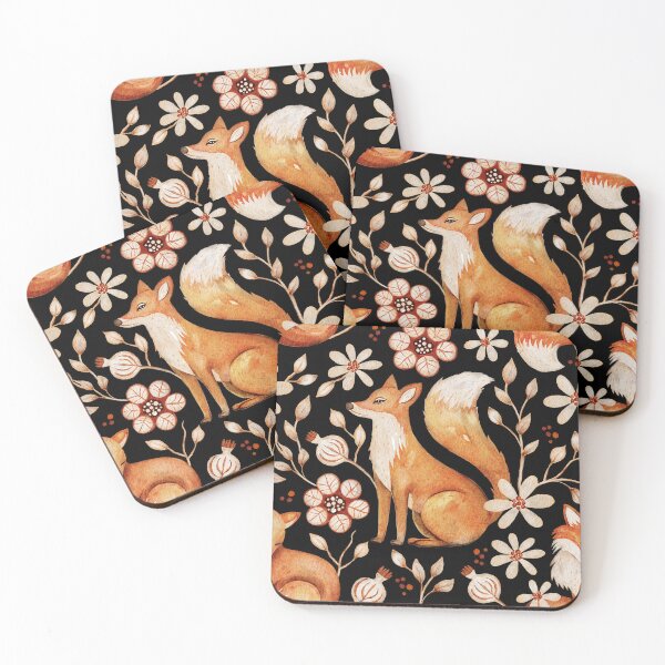Item preview, Foxes on Black designed and sold by The Painted Lamb.