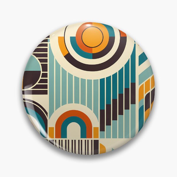 Item preview, Retro Geometric Circles and Stripes Composition designed and sold by InkSmithery.