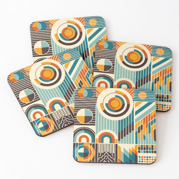 Item preview, Retro Geometric Circles and Stripes Composition designed and sold by InkSmithery.
