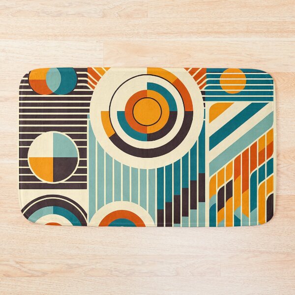 Item preview, Retro Geometric Circles and Stripes Composition designed and sold by InkSmithery.
