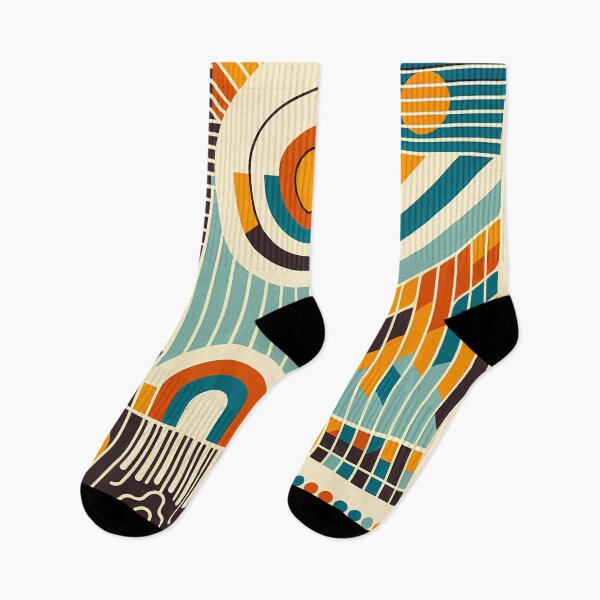 Item preview, Retro Geometric Circles and Stripes Composition designed and sold by InkSmithery.