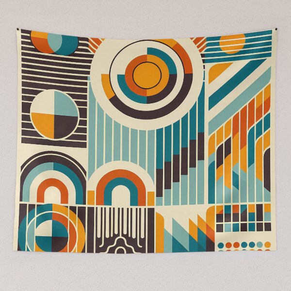 Item preview, Retro Geometric Circles and Stripes Composition designed and sold by InkSmithery.