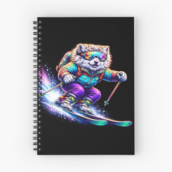 Item preview, Neon Ski Dog Winter Sports Animal designed and sold by AuraloomAtelier.