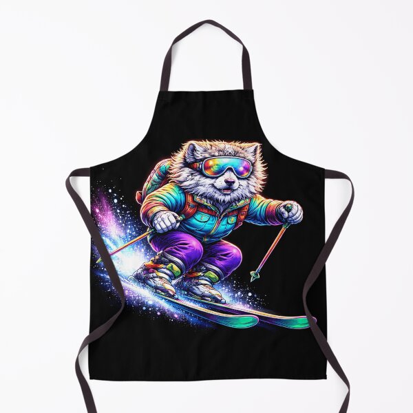 Item preview, Neon Ski Dog Winter Sports Animal designed and sold by AuraloomAtelier.