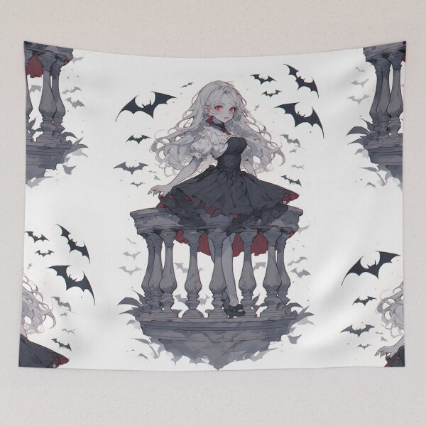 Item preview, Anime vampire girl and bats designed and sold by ArtsJulian.