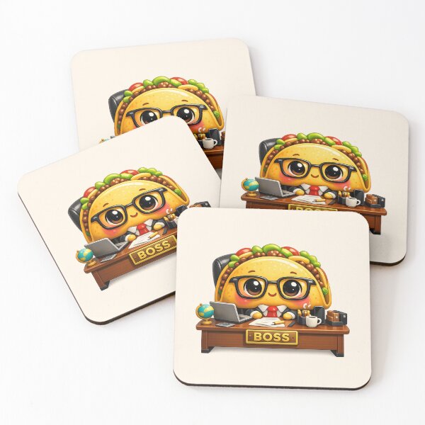 Item preview, Cute Taco Boss CEO Cartoon | Kawaii Food Character Office Desk 3D Illustration designed and sold by Moons Studio.