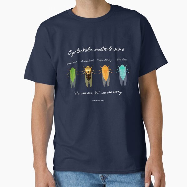 Item preview, "We are one" - Cyclochila australasiae cicada (dark colour shirts) designed and sold by cicadarama.