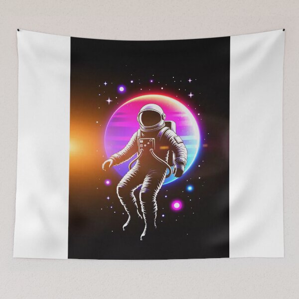 Item preview, Retro Synthwave Astronaut Space Neon Art Print designed and sold by Sky-bully.