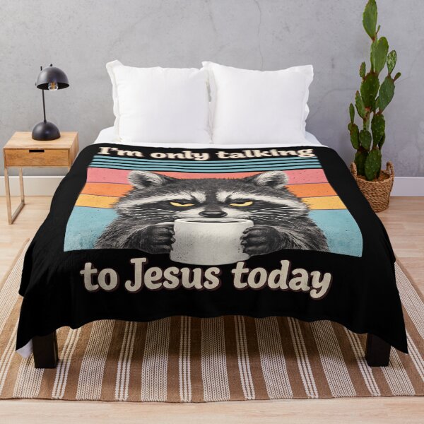 Item preview, I’m Only Talking to Jesus Today Christian Funny Raccoon designed and sold by JerdbordinShop.