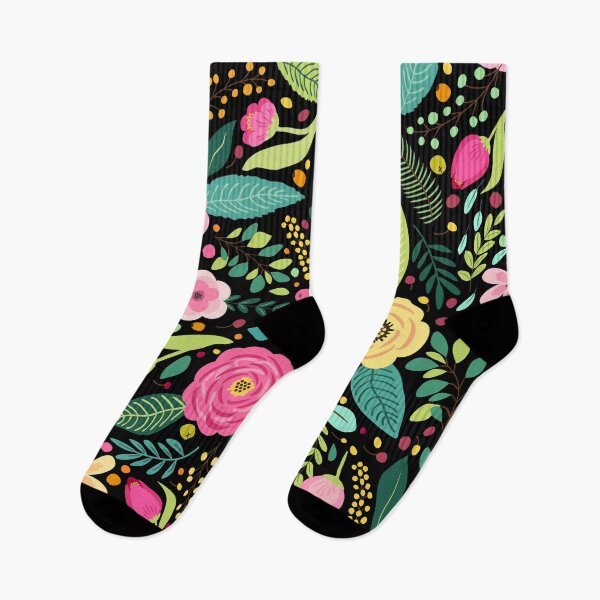 Item preview, Bright Floral on Black designed and sold by The Painted Lamb.