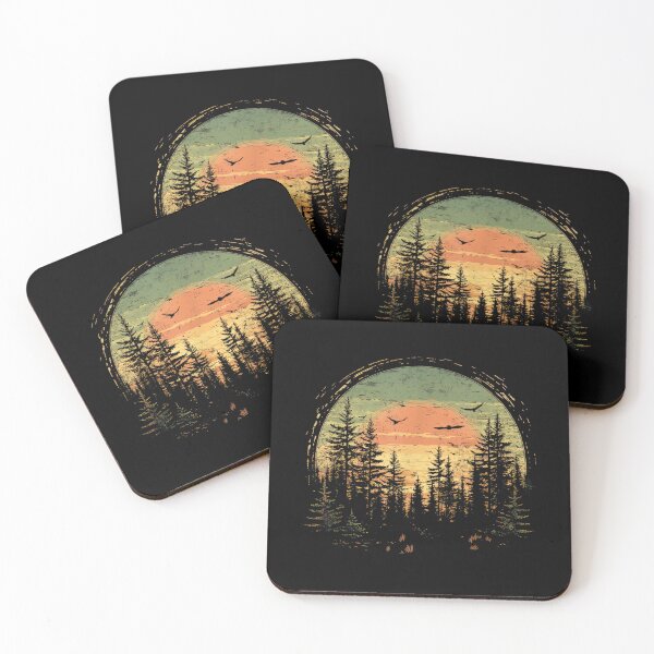 Item preview, Retro Wilderness Bear Forest Trees Reflection Outdoor Nature Graphic designed and sold by alber-garnell.