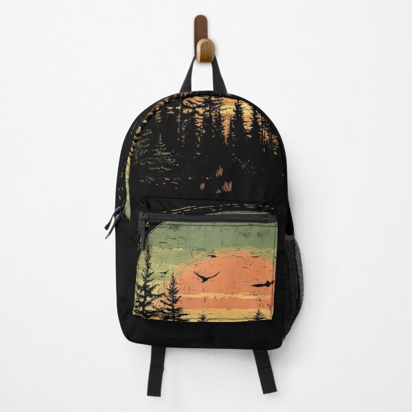 Item preview, Retro Wilderness Bear Forest Trees Reflection Outdoor Nature Graphic designed and sold by alber-garnell.