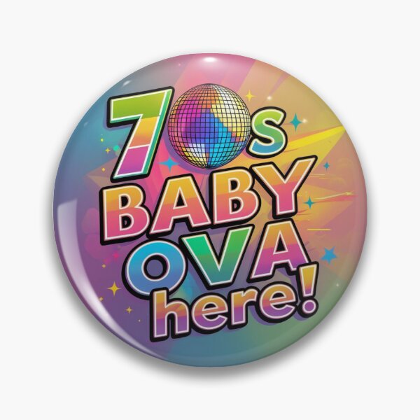 Item preview, ’70s Baby Ova Here! Bright Disco Throwback Design designed and sold by Virtue Village Kids.