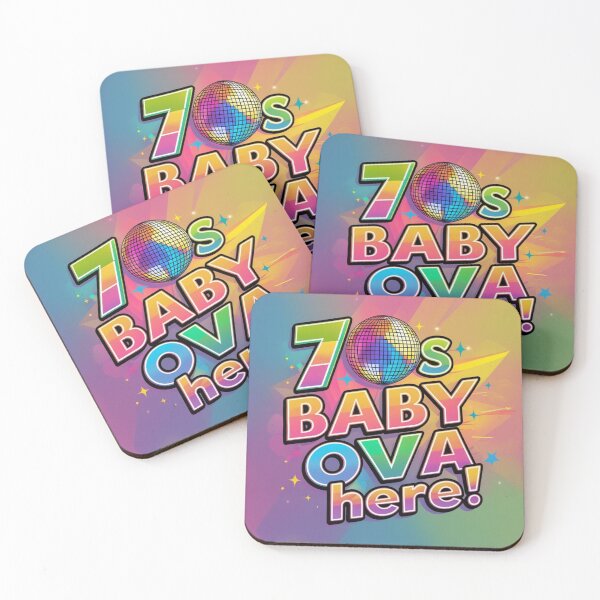 Item preview, ’70s Baby Ova Here! Bright Disco Throwback Design designed and sold by Virtue Village Kids.