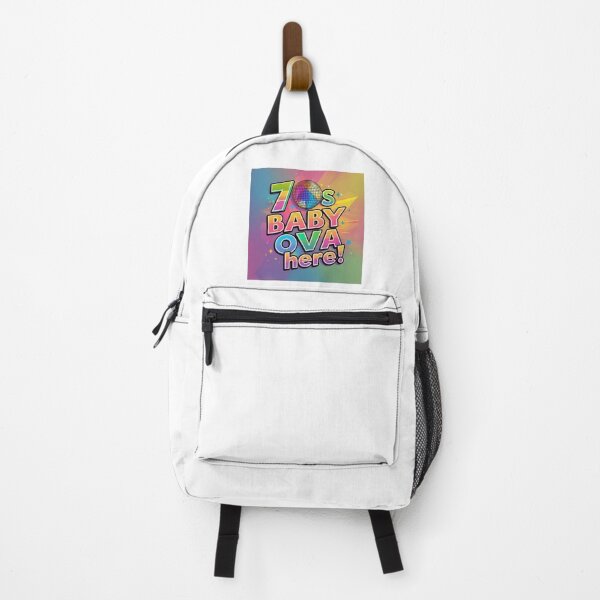 Item preview, ’70s Baby Ova Here! Bright Disco Throwback Design designed and sold by Virtue Village Kids.