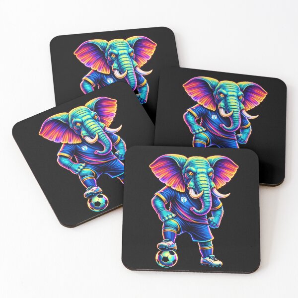 Item preview, Neon Elephant Soccer Cyberpunk Animal designed and sold by AuraloomAtelier.