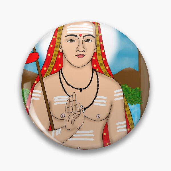 Item preview, Adi Shankaracharya Artwork – Hindu Philosopher Spiritual Illustration designed and sold by Harshit_Digital_Arts.
