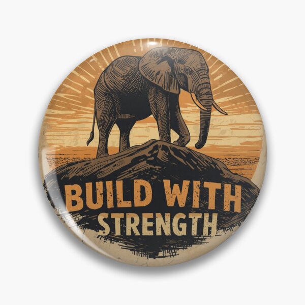 Item preview, Architect Resilience Build With Strength Elephant Industrial Brutalist Art designed and sold by SavannaStrikes.