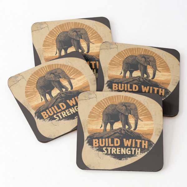 Item preview, Architect Resilience Build With Strength Elephant Industrial Brutalist Art designed and sold by SavannaStrikes.