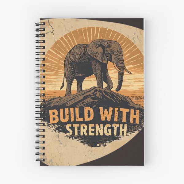 Item preview, Architect Resilience Build With Strength Elephant Industrial Brutalist Art designed and sold by SavannaStrikes.