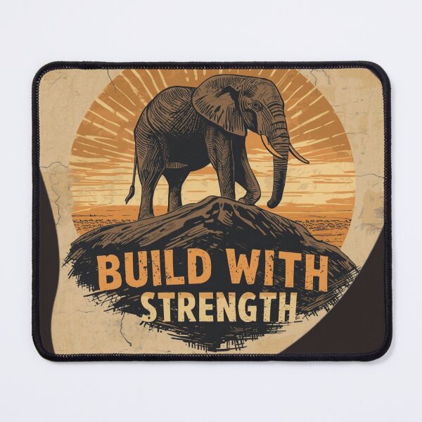 Item preview, Architect Resilience Build With Strength Elephant Industrial Brutalist Art designed and sold by SavannaStrikes.