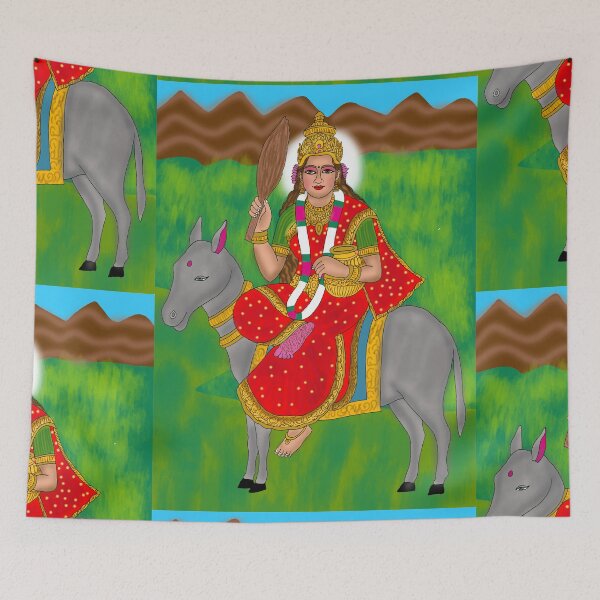 Item preview, Goddess Sheetla Artwork – Hindu Healing Deity Spiritual Illustration designed and sold by Harshit_Digital_Arts.