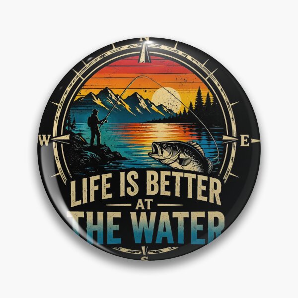 Item preview, Vintage Fishing Compass Shirt Life Is Better At The Water Fisherman Gift Outdoor Lake Sunset Bass Fishing Graphic Tee designed and sold by jutharat456.