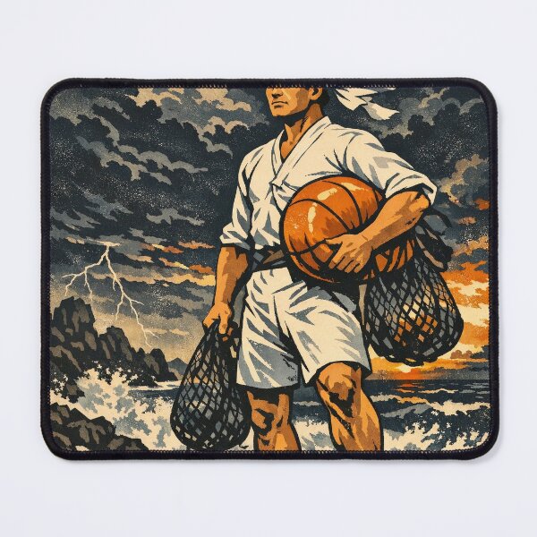 Item preview, KOREA HAENAM - Male Sea Diver Standing Before the Storm Jeju Island Retro Vintage Poster designed and sold by KOREA-HAENAM.