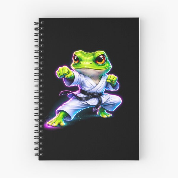 Item preview, Neon Karate Frog Martial Arts Animal designed and sold by AuraloomAtelier.