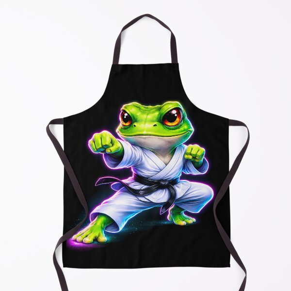 Item preview, Neon Karate Frog Martial Arts Animal designed and sold by AuraloomAtelier.