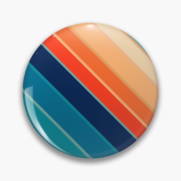 Item preview, Retro 70s Diagonal Stripe Diagonal – Vintage Sunset & Teal Geometric designed and sold by Far Out Goods.