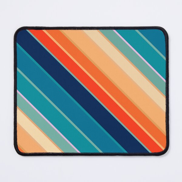 Item preview, Retro 70s Diagonal Stripe Diagonal – Vintage Sunset & Teal Geometric designed and sold by Far Out Goods.