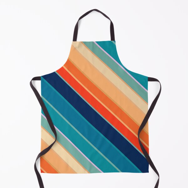 Item preview, Retro 70s Diagonal Stripe Diagonal – Vintage Sunset & Teal Geometric designed and sold by Far Out Goods.