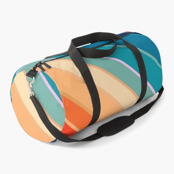 Item preview, Retro 70s Diagonal Stripe Diagonal – Vintage Sunset & Teal Geometric designed and sold by Far Out Goods.