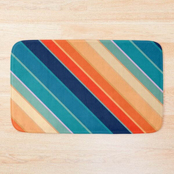 Item preview, Retro 70s Diagonal Stripe Diagonal – Vintage Sunset & Teal Geometric designed and sold by Far Out Goods.