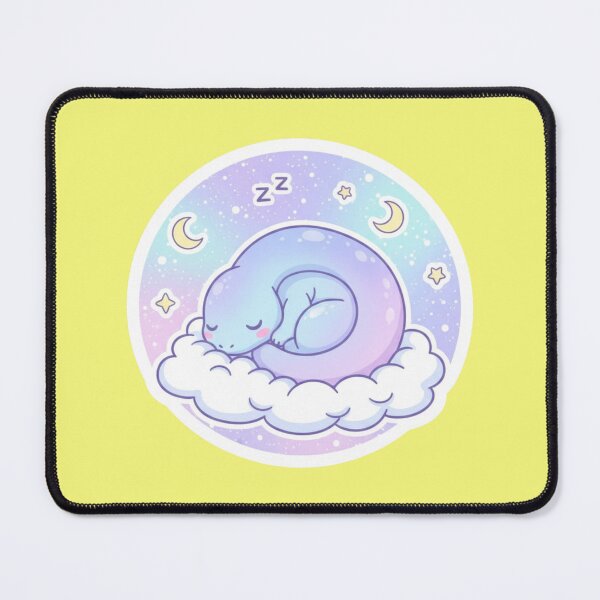 Item preview, Adorable Sleeping Pastel Blue Dino on Fluffy Clouds under a Magical Starry Night Sky designed and sold by bvdesignart.