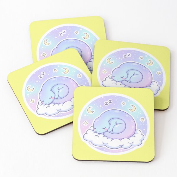 Item preview, Adorable Sleeping Pastel Blue Dino on Fluffy Clouds under a Magical Starry Night Sky designed and sold by bvdesignart.