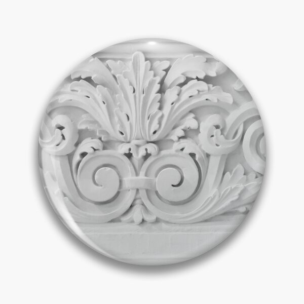 Item preview, Ornate White Plaster Relief Architectural Ornament Detail With Scrollwork and Acanthus Motif On Wall designed and sold by Nmallia.