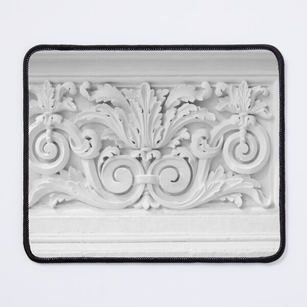 Item preview, Ornate White Plaster Relief Architectural Ornament Detail With Scrollwork and Acanthus Motif On Wall designed and sold by Nmallia.