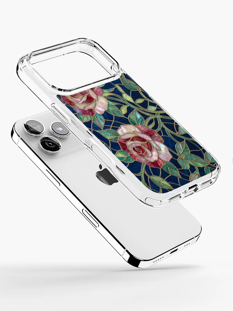 Thumbnail 2 of 5, iPhone Case, Stained Glass Roses designed and sold by patterncrow.