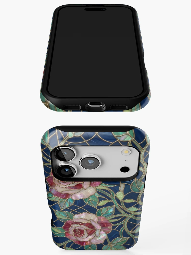 Thumbnail 3 of 4, iPhone Case, Stained Glass Roses designed and sold by patterncrow.