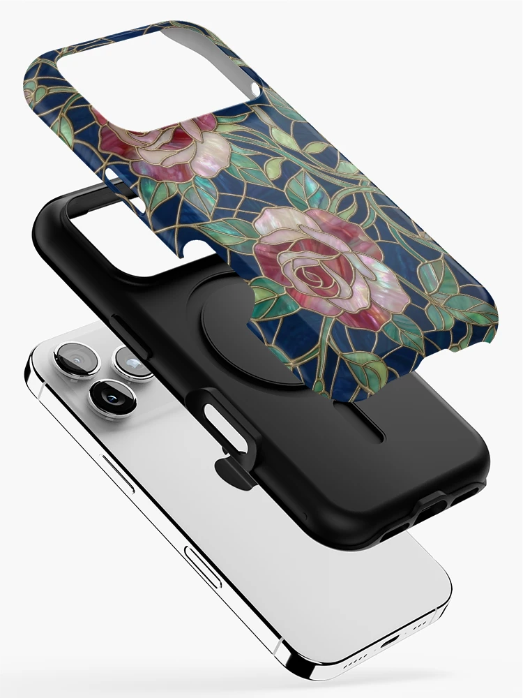 Thumbnail 2 of 4, iPhone Case, Stained Glass Roses designed and sold by patterncrow.