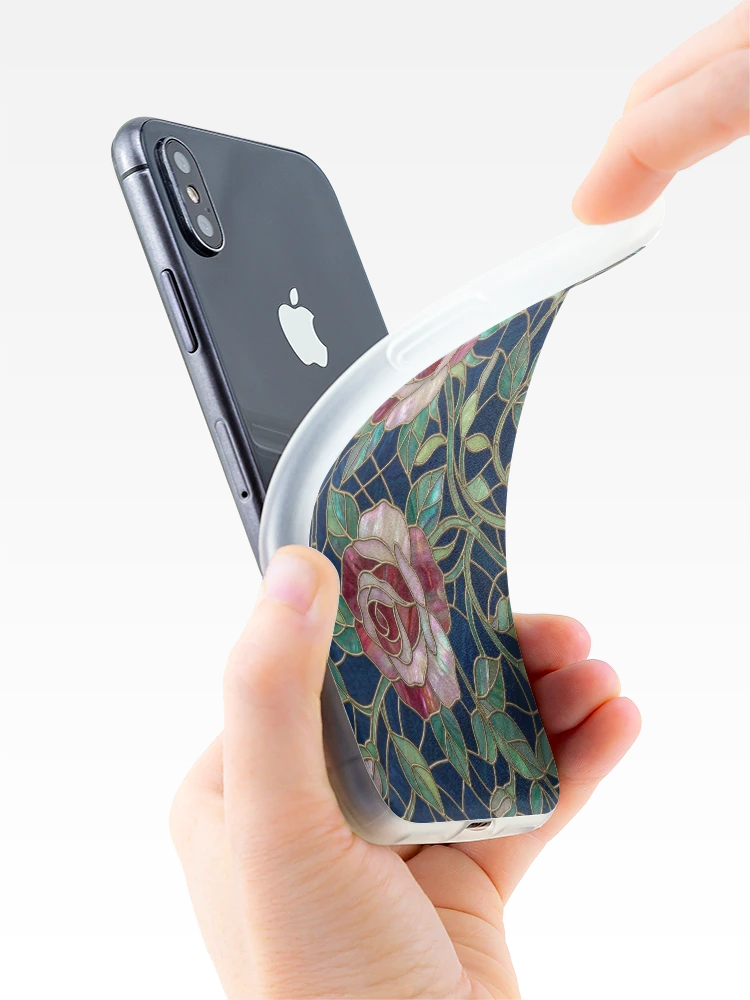 Thumbnail 4 of 5, iPhone Case, Stained Glass Roses designed and sold by patterncrow.