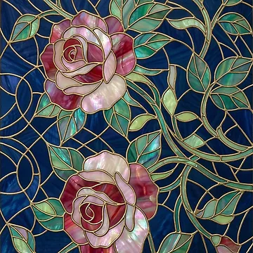 Artwork thumbnail, Stained Glass Roses by patterncrow