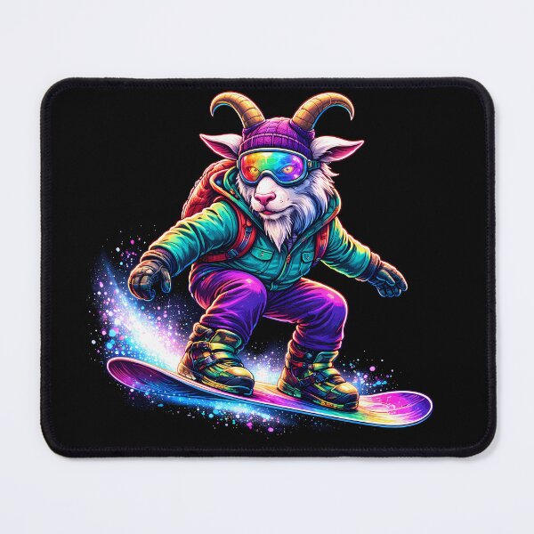 Item preview, Neon Snowboard Goat Winter Sports Animal designed and sold by AuraloomAtelier.