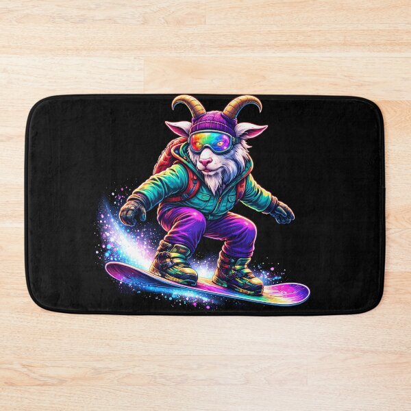 Item preview, Neon Snowboard Goat Winter Sports Animal designed and sold by AuraloomAtelier.