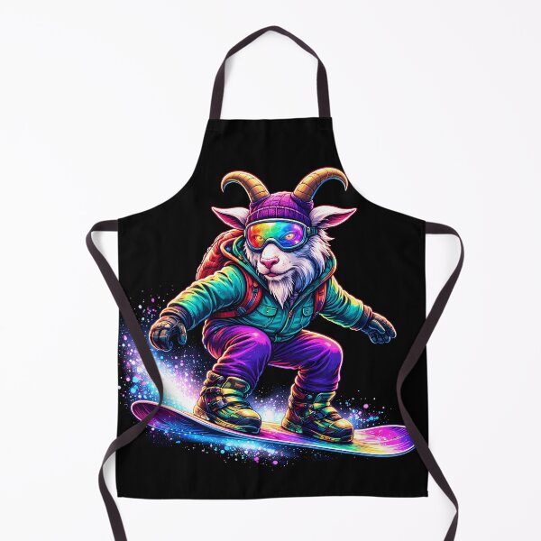 Item preview, Neon Snowboard Goat Winter Sports Animal designed and sold by AuraloomAtelier.