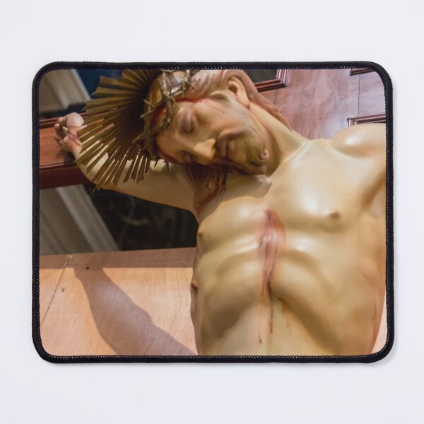 Item preview, Jesus On The Cross Statue In Church Depicting Crucifixion With Crown Of Thorns And INRI Sign designed and sold by Nmallia.
