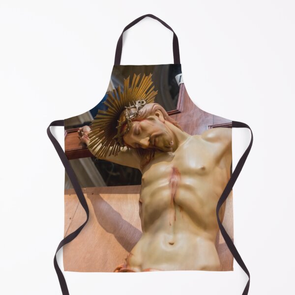 Item preview, Jesus On The Cross Statue In Church Depicting Crucifixion With Crown Of Thorns And INRI Sign designed and sold by Nmallia.